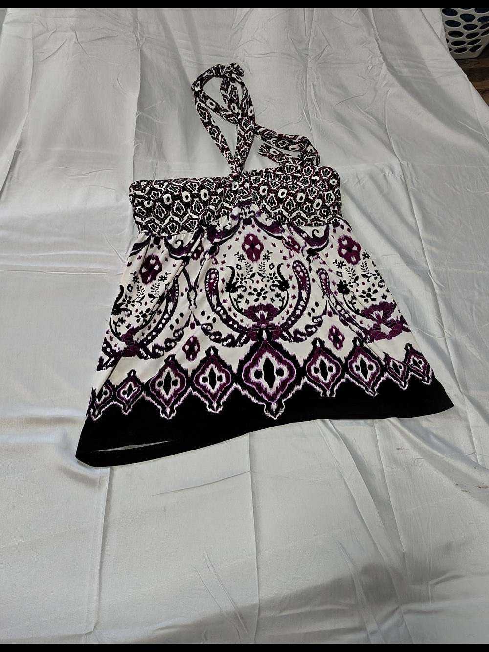 Ladies Medium Vintage Trending Y2K Style Tunic Halter Top